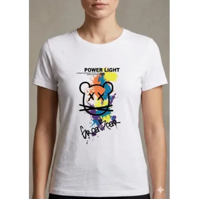 Tricou dama din bumbac,Alb,Engros