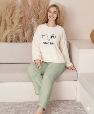 Pijama dama Cocolino,culoare crem ,Engros