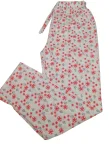 Pantaloni pijama dama Craciun,Culoare Alb cu Rosu,Engros