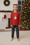 Pijamale de Craciun de copii,cu maneci si pantaloni lungi ,imprime pitic si fulgi de zapada,En-gros