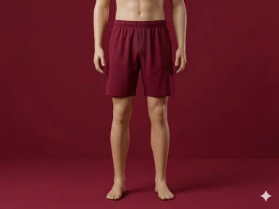 Pantaloni de pijama barbati scurti Serena ,culoare bordo, Engros