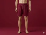 Pantaloni de pijama barbati scurti Serena ,culoare bordo, Engros