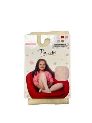 Dres fetițe Penti Pretty ,,Eva'', 20 den- mat, imprimeu fundițe,Vanilla, Engros