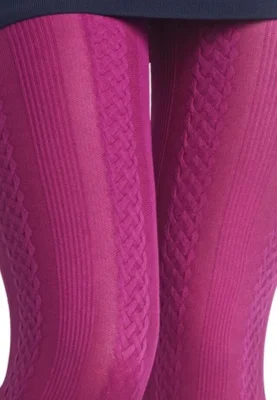 Dres damă Penti 60 DEN ,,Gilda''- cu model croșetat, Culoare magenta,Engros