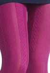 Dres damă Penti 60 DEN ,,Gilda''- cu model croșetat, Culoare magenta,Engros