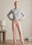 Pijamle, dama cu maneca lunga,gri ,Engros
