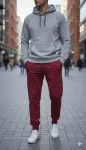 Pantaloni de sport barbat ,culoare visiniu,Engros