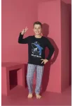Pijama Băieți cu Mânecă Lungă și Pantaloni Lungi, Imprimeu King Of The Sea,Culoare Bleumarin,Engros