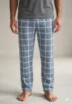 Pantaloni de Pijama Barbati ,Culoare Gri Inchis  cu Crem ,Engros