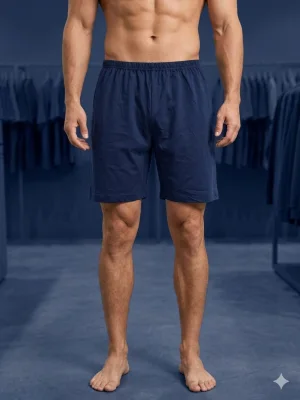 Pantaloni de pijama barbati scurti Serena ,culoare bleumarin , Engros