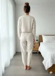 Pantaloni trening dama vatuiti interior,culoare crem,Engros