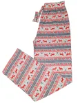 Pantaloni pijama dama Craciun,Culoare Alb cu Rosu,Engros