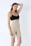Corset modelator cu picior talie înaltă,culoare Bej, Engros