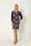 Camasa de noapte Craciun,imprimeu reni,culoare bleumarin ,En-gros