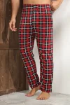 Pantaloni de Pijama ,Barbati,Culoare Rosu cu Alb,Engros