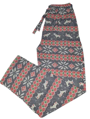 Pantaloni pijama dama Craciun,Culoare Albastru cu Rosu ,Engros