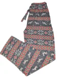 Pantaloni pijama dama Craciun,Culoare Albastru cu Rosu ,Engros