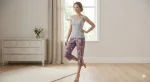 Pantaloni pijama 3/4 dama ,culoare gri cu rosu ,Engros