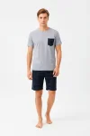 Pijama barbat Serena cu tricou si short,culoare gri,Engros