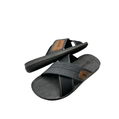 Papuci Engros pentru barbati, Gezer, din piele ecologica si material textil