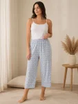 Pantaloni pijama 3/4 dama ,culoare gri ,Engros
