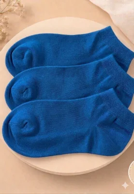 Șosete Scurte damă cu talpa prosop Serena 3/set–  culoare albastru ,Engros