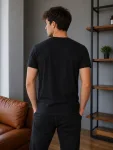Tricou bărbătesc Serena culoare Negru , Engros