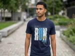 Tricou bărbătesc Seren Run Faster”. culoare Bleumarin, Engros