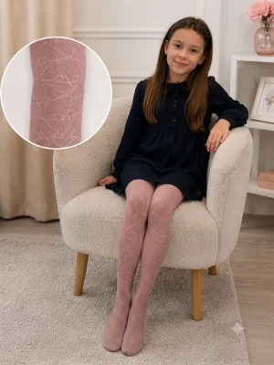 Dres fetițe Penti Line 20 den , model elegant cu textură fină,Roz pudra ,Engros