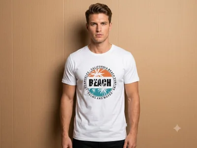 Tricou bărbătesc Seren „Beach", culoare Alb, Engros
