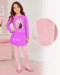 Dres fetițe Penti Pretty ,,Diana'', 20 den- mat, imprimeu fundițe,Roz, Engros