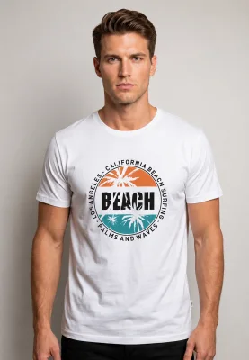 Tricou bărbătesc Seren „Beach", culoare Alb, Engros