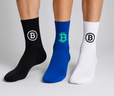 Sosete barbatesti ,Imprimeu Bitcoin,Culoare Diversificata,Engros